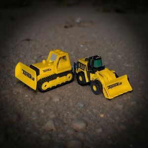 Tonka Metal Movers Combo Pack Front Loader & Bull Dozer Construction Vehicles A3